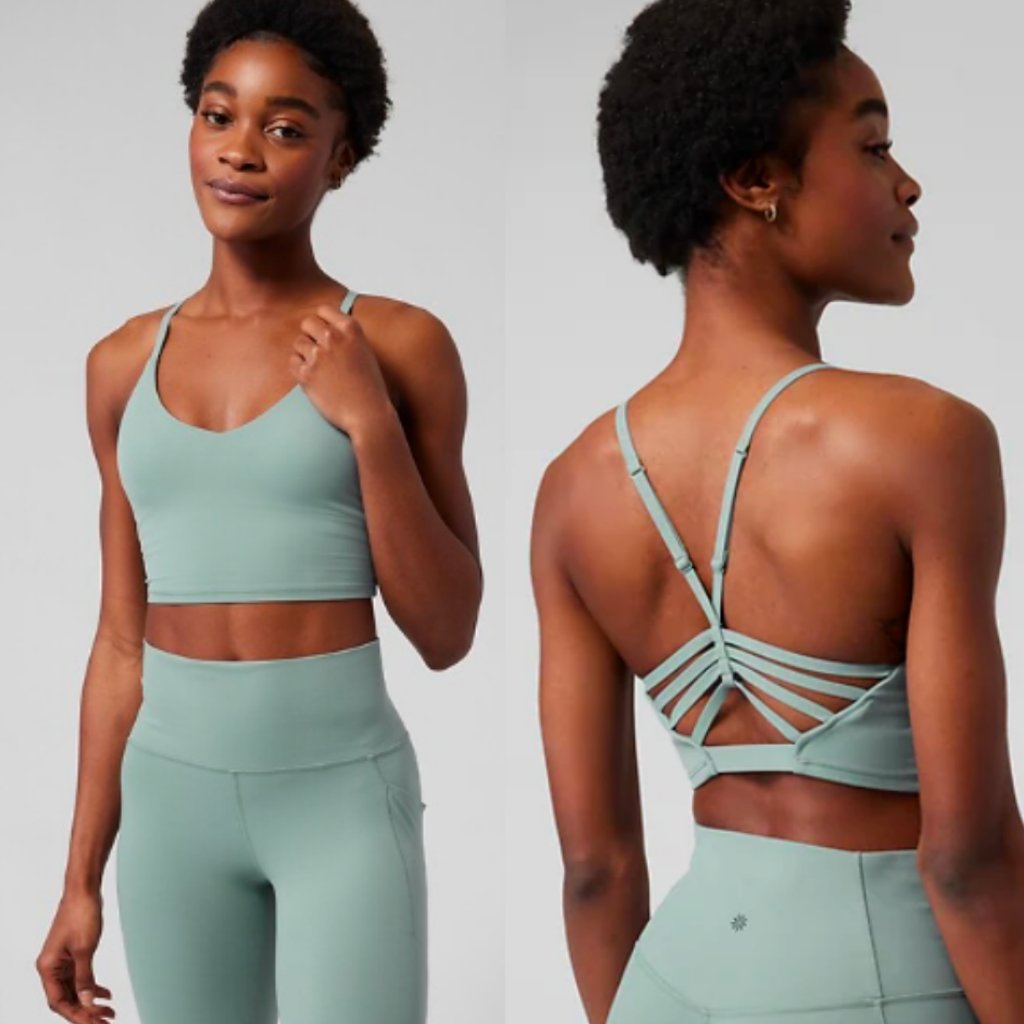 Athleta Elation Strappy Longline Bra A-C Sports Tank Top Large